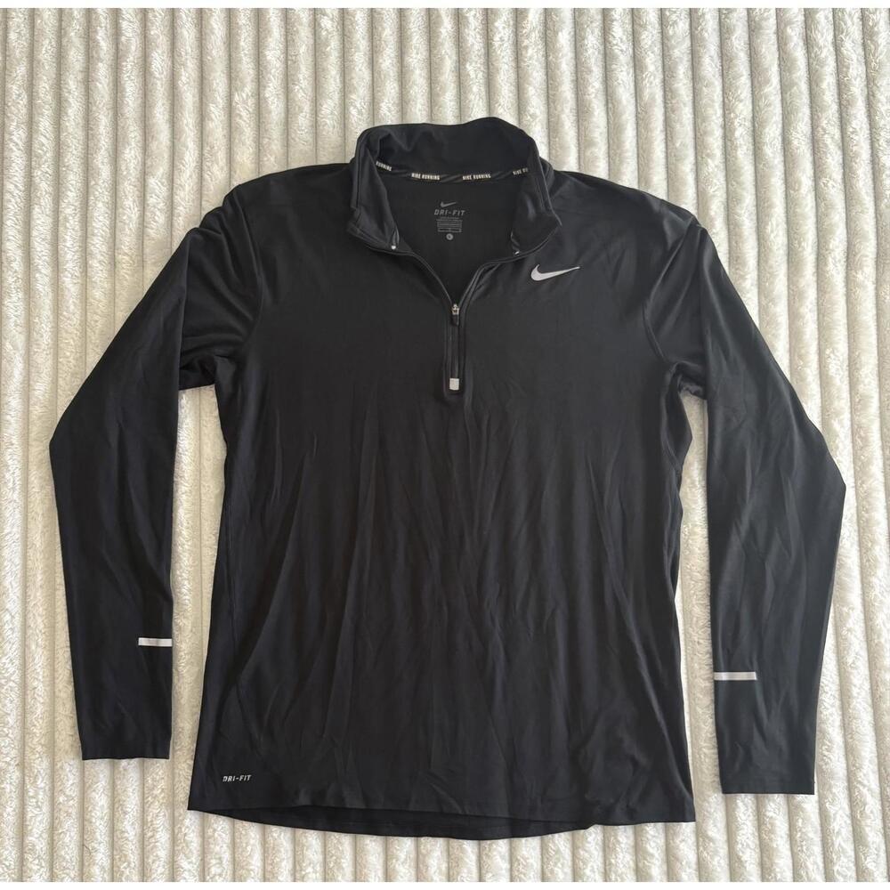 Nike Men's Black Long Sleeve Dri-FIT Quarter Zip Shirt